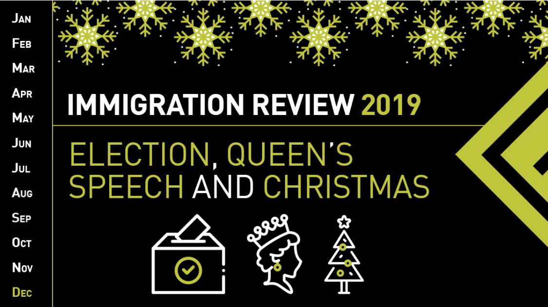 Penn_Immig's tweet photo. Our 2019 review concludes with December. In addition to it being holiday season we had an election, a Queens speech and an announcement that the Gvt will double the number of visas for scientific research fellowships  after #Brexit #Immigration #visas https://t.co/5DhtydXKnD