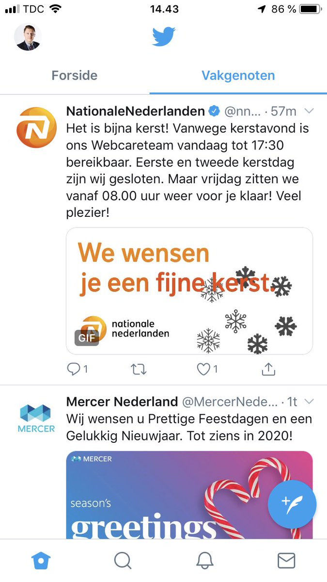 SorenOtto's tweet photo. Hi Twitter. Could you explain to me, why I all of a sudden have a Dutch news feed (with a Dutch title)? I’m from 🇩🇰. Merry Christmas, or Vrolijk kerstfeest as Goggle Translate told me was the Dutch translation 😀 @Twitter @TwitterSupport https://t.co/tK0xnhm6QN