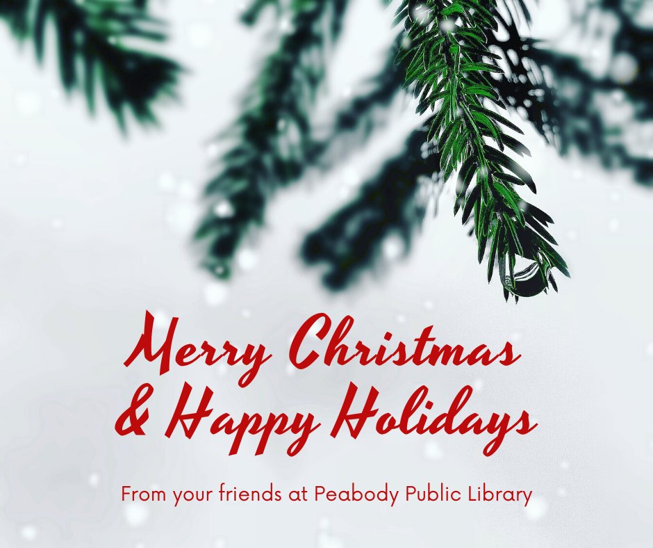 Peabody_Library's tweet photo. Merry Christmas &amp; Happy Holidays to you and your family! We hope your holiday season is merry and bright! #HolidayWishes https://t.co/mZ0lkHSUR4