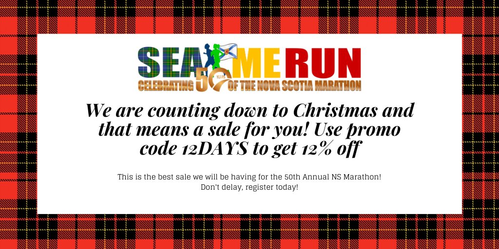 SeaMeRunNS's tweet photo. Today is the last day to use the 12DAYS promo code! https://t.co/FOlVm1Ur4Y #SeaMeRun #running #marathontraining #sale https://t.co/HE9gsiS573