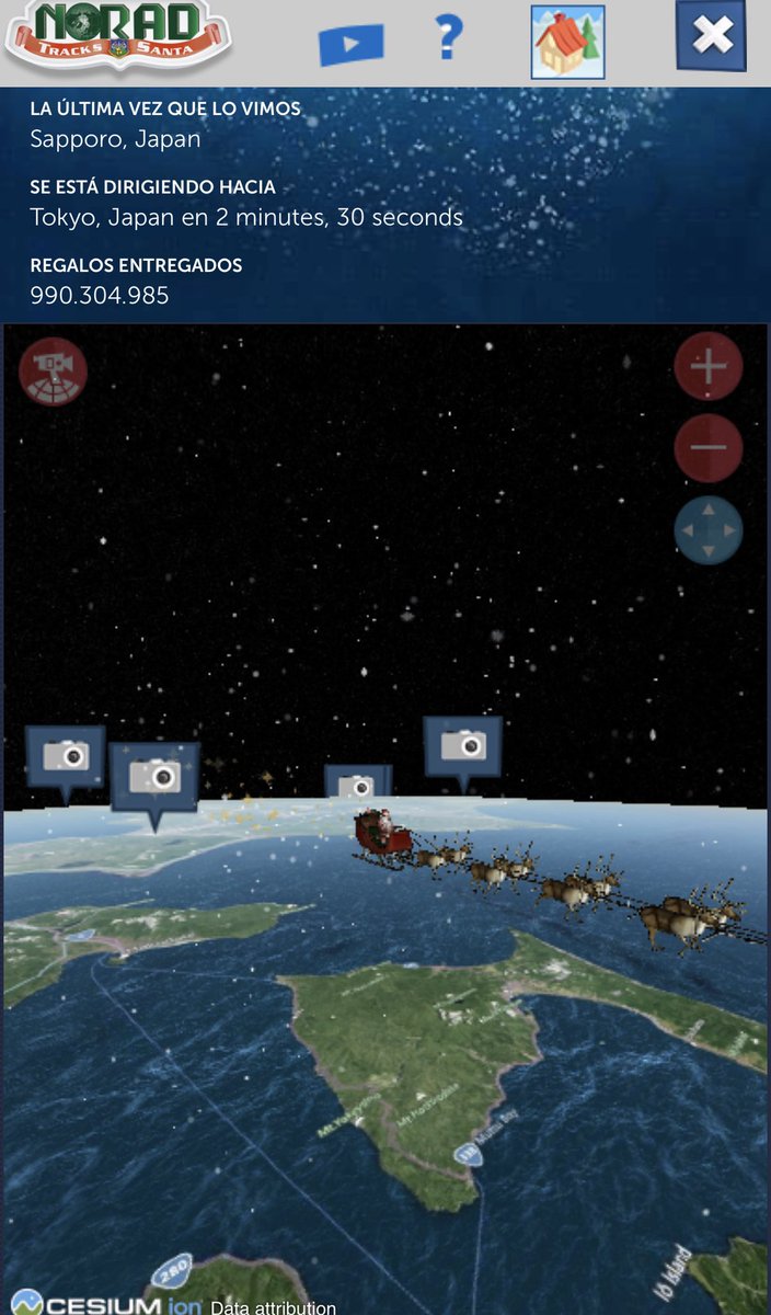 En este radar padres e hijos podemos ver por donde anda Papa Noel a esta hora y cuando pasará por 🇪🇸 noradsanta.org