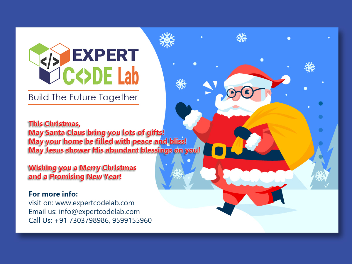 ExpertCodeLab's tweet photo. Expert Code Lab is wishing you a Merry Christmas and a Promising Happy New Year 2020.

#expertcodelab #MerryChristmas #Promising #happynewyear2020 https://t.co/tozCYQ8nXx