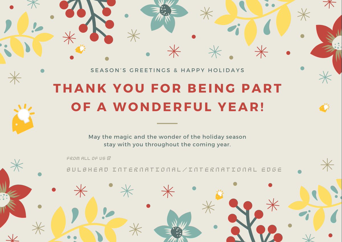 Best wishes to you and yours from everyone at BulbHead International! Happy holidays and best wishes for the new year! Cheers to a season filled with warmth, comfort and good company!
#BulbHeadInternational #BulbHead #BrightIdeas #Holidays #XMAS #NewYears #Shopping #Holidays