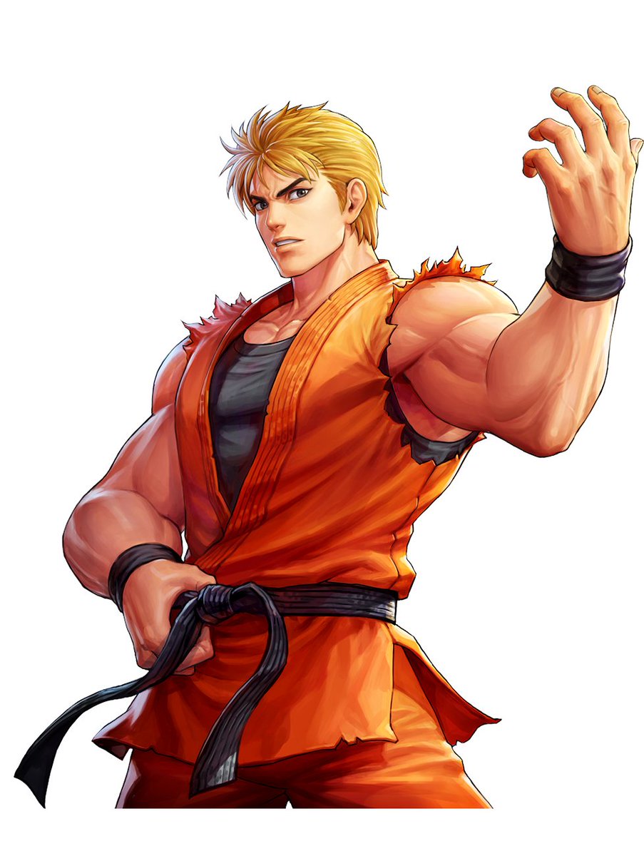 RYO SAKAZAKI - "The Invincible Dragon"Age: 24Country: Japan (lives in America)Team: Art of Fighting TeamOrigins: Art of Fightingryo was trained as a martial artist practically from birth. his mother died when he was 10, and his father left to seek revenge.