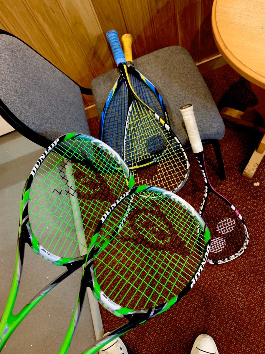 Last bit of stringing before Christmas, dropping these bats off at <a href="/NA_Squash/">Newton Abbot Squash</a> this arvo. #HappyChristmas