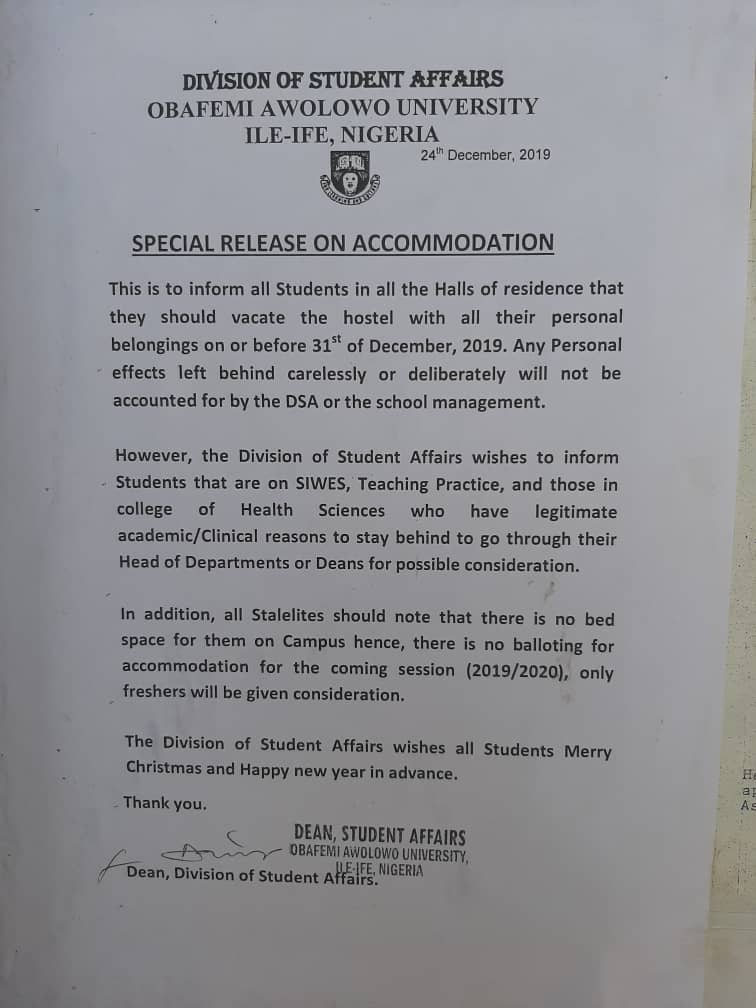 Obafemi Awolowo University tweet media