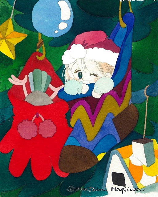 「もひとつおまけに おなじみの
Merry Christmas ✨ 」|萩岩睦美　再現画展福岡10/5〜10/9のイラスト