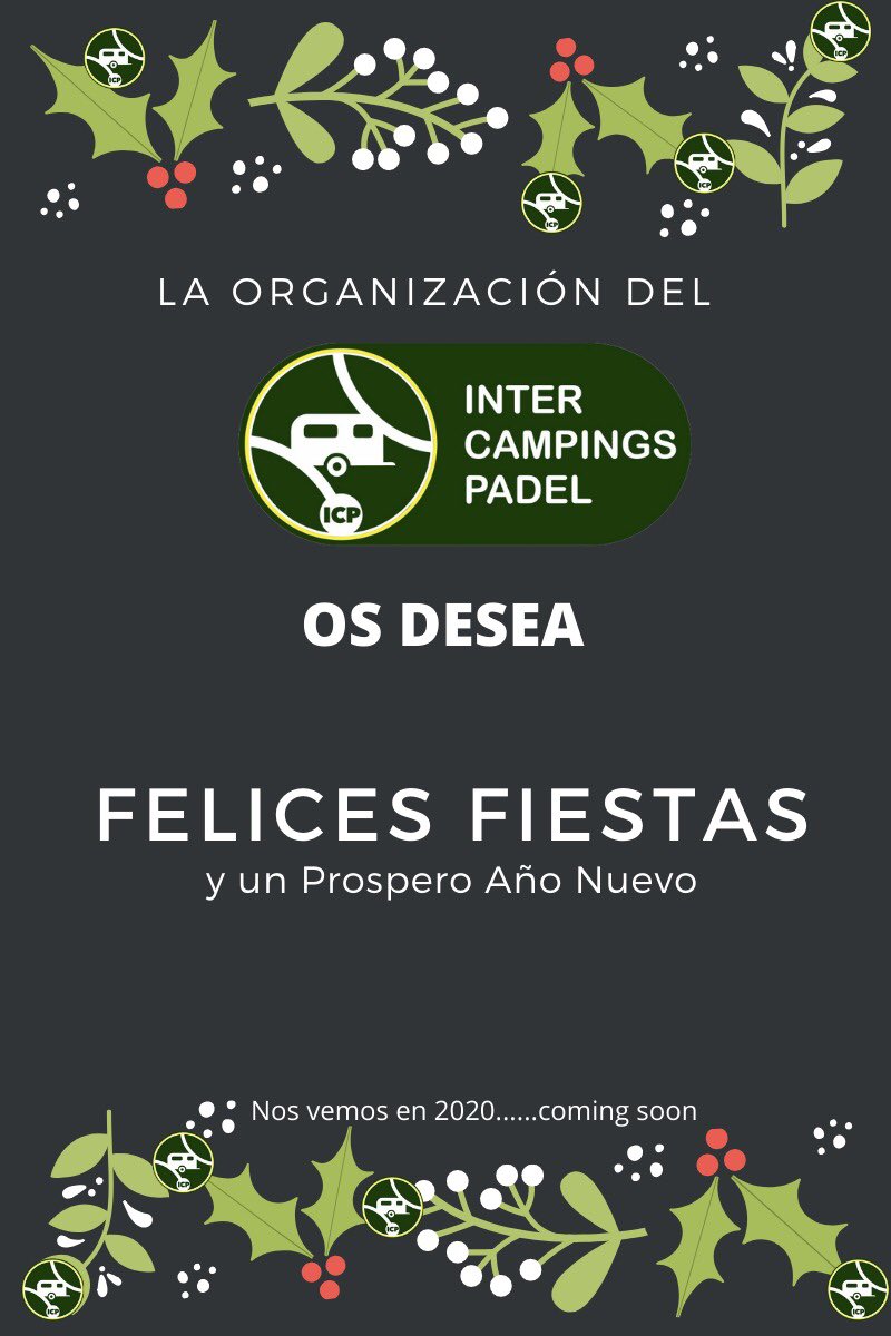 ICPadel's tweet image. 🎄🎄 FELICES FIESTAS 🎄🎄

Queremos desear que todos aquellos que de una manera u otra habéis participado en esta 2da Edición del #InterCampingsPadel by @HEAD_PADEL disfrutéis de la Navidad y preparéis el próximo año con muchas ganas.

Nos vemos en 2️⃣0️⃣2️⃣0️⃣

#ICPadel