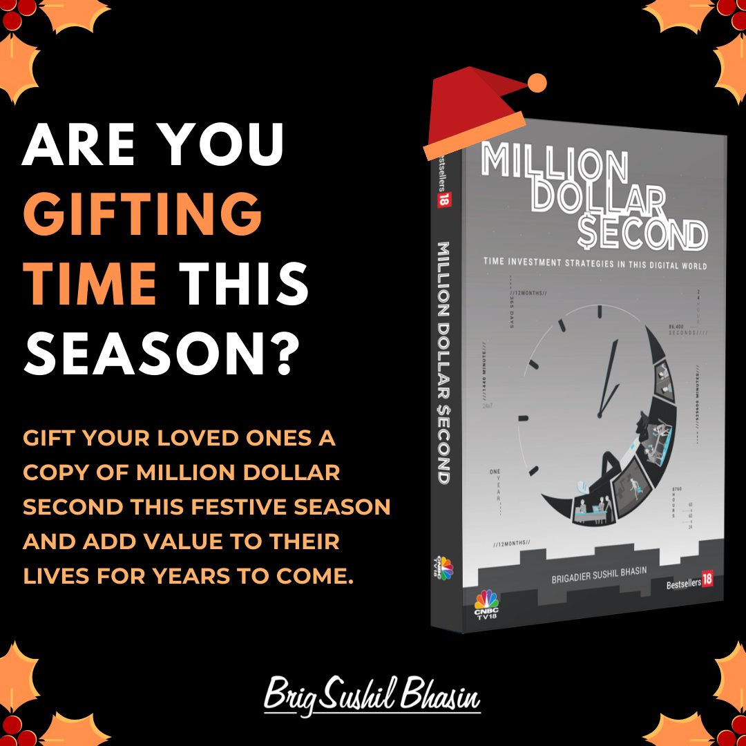 SushilBhasin's tweet photo. While gifting something that people love is great, it would be even better if we added value in the lives of the people we love. GIFT THEM TIME! Visit https://t.co/Ayvi3cZQz7
.
.
#milliondollarsecond #sushilbhasin #xmasgift #timeinvestment #time #management #books #christmas https://t.co/sXebhlEMn4