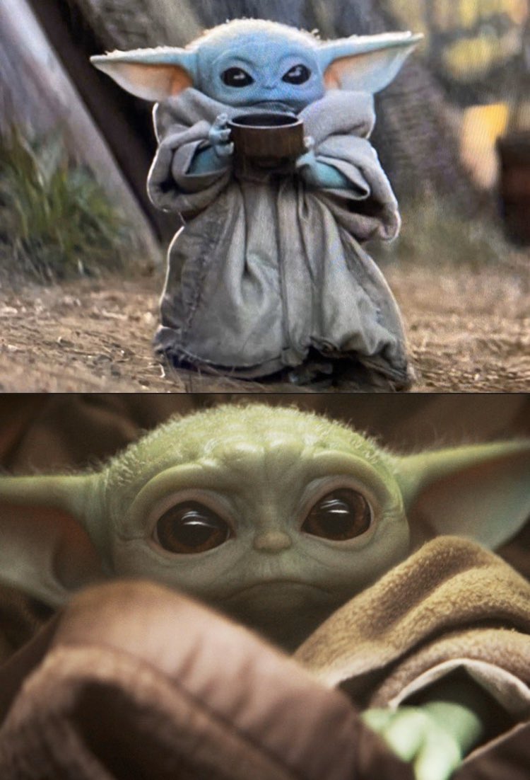 Malfeitor's tweet photo. Where is all the debate over the true color of Baby Yoda?! 🧐#mandalorian #babyyoda #starwars #whatcolordoyousee https://t.co/kOnCAFrqbq