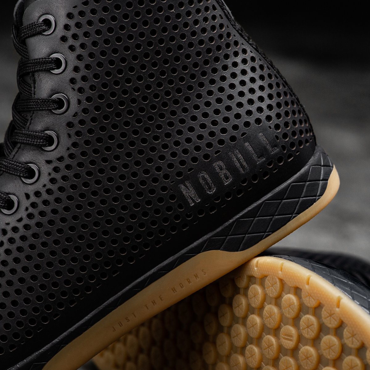 high top black gum trainer
