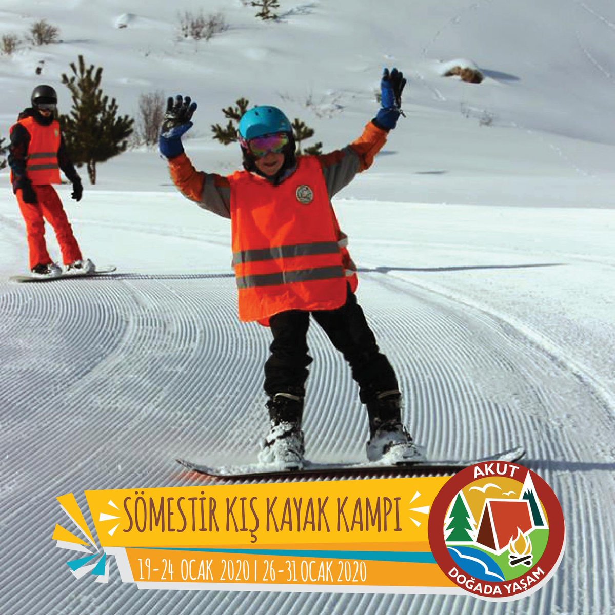 Sömestre Kış ve Kayak Kampı için az zaman kaldı. Kısıtlı sayıda kontenjanda yerinizi kalmak için geç kalmayın. Kayıtlar ve detaylı bilgi internet sitemizde. #akut #akutdogadayasam #dogadayasam #kamp #somestre #kars #sarıkamıs #kıs #kayak #snowboard