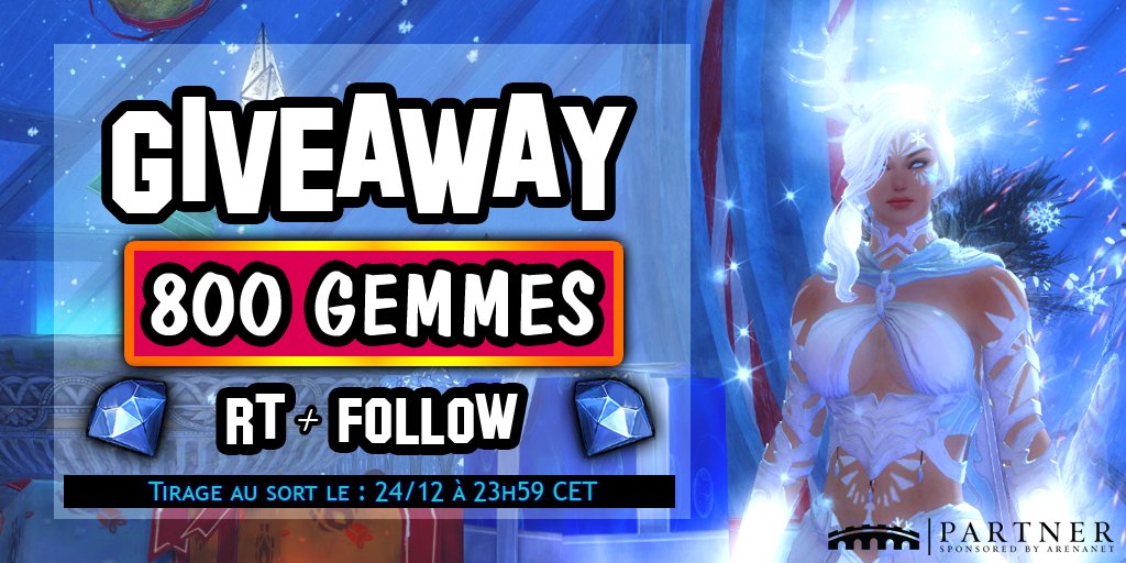 GW2_FR's tweet image. Pour un réveillon de Noël réussi, rien de mieux qu&apos;un petit Giveaway et 800💎 #GW2 #Hivernel 
➡️ RT + Follow @GW2_FR 
➡️ Fin : 23h59 CET
🎁 2 gagnants 

Joyeux Noël !!!