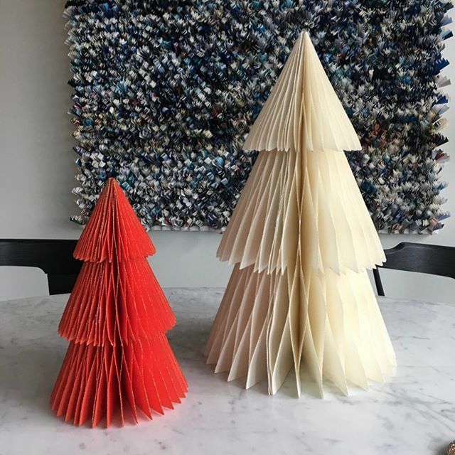 RobynsArt's tweet photo. Paper.... festive trees and my artwork ‘Blues’ in the background... #paperart #artist #canadian #torontolife #contemporary #holidayseason https://t.co/iMbkZds2kg