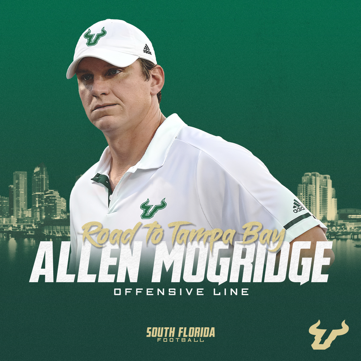 Welcome to the Bay, @CoachMogridge ! 🌴

Named Offensive Line Coach.
✅Last 3 seasons as assistant head coach/OL coach at FIU; line ranked among top 10 nationally in sacks allowed last two years.
➡️bit.ly/2Zl3LnQ

#United #Bullieve #HornsUp 🤘