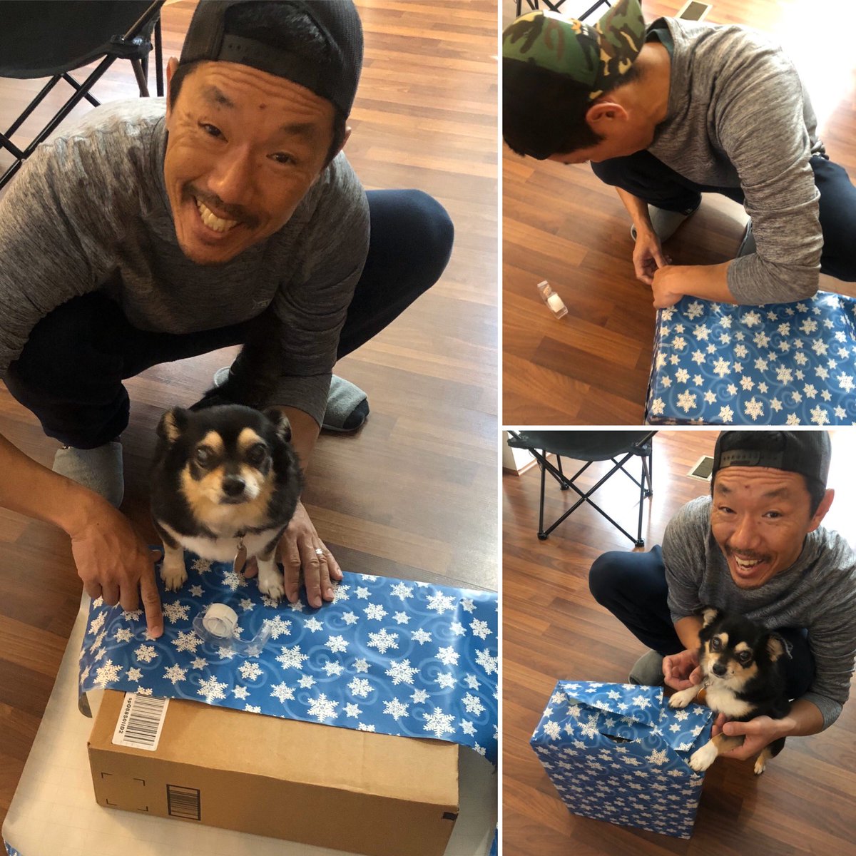 ShinFukae's tweet photo. Christmas wrapping in last minutes. クリスマスプレゼントラッピング中。　#MerryChristmas #readyforparty🎉 https://t.co/3WhmkUJb1s