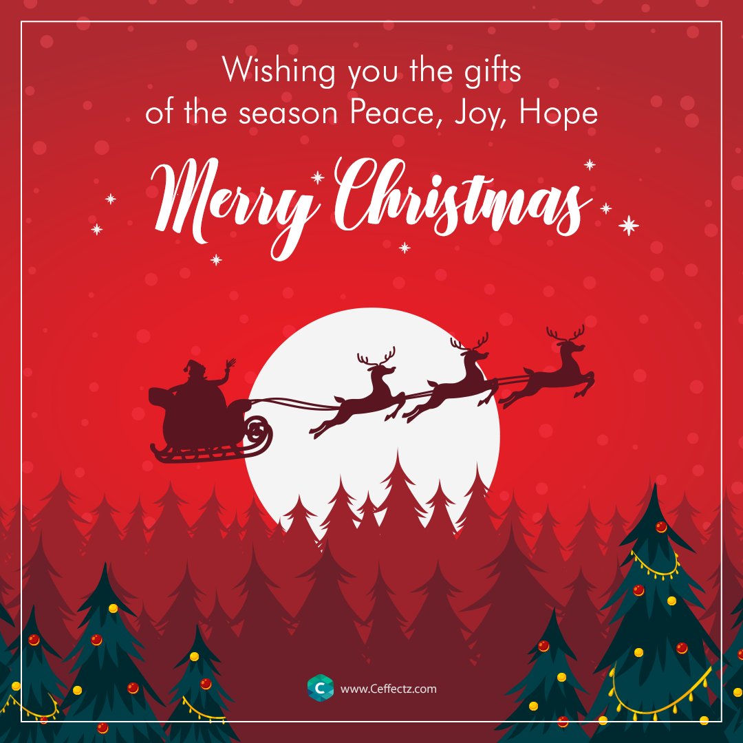 ceffectz's tweet photo. Wishing you the gifts of the season Peace, Joy &amp; Hope. 
Merry Christmas!🎄

#christmas2019 #christmascelebrations #merrychristmas #greetlyapp #greetings #cards #wishes #seasonalgreetings #Christmas #Christmascards #Christmaswishes #ceffectz https://t.co/8yyVMI2mxq