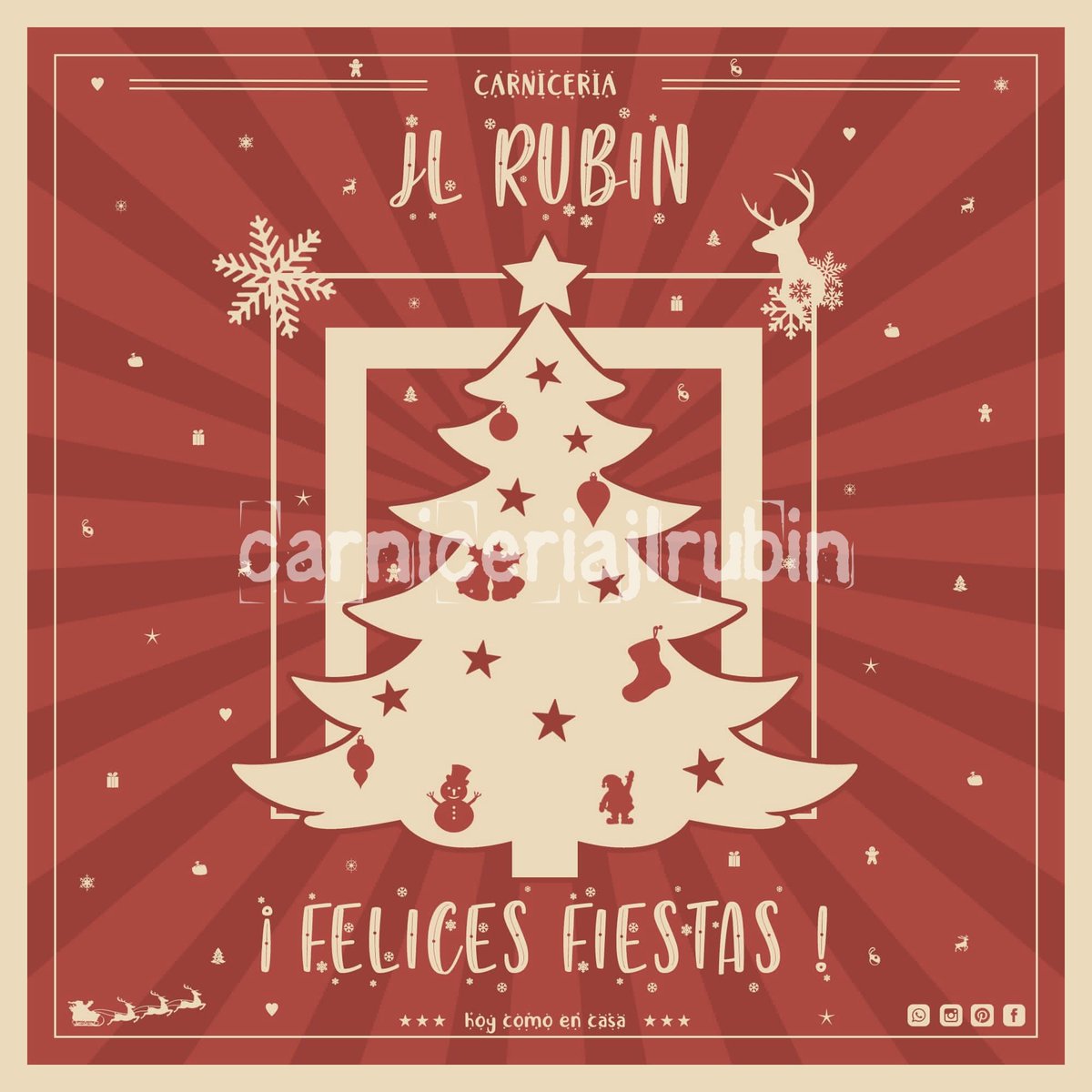 Un año más, gracias por ayudarnos a disfrutar en nuestro trabajo y por ser partícipes de todo esto.
Nos encanta pensar que todo esto va más allá de un simple trabajo y que entre todos formamos algo más.
Un abrazo enorme, os deseamos lo mejor. #FelicesFiestas!
#carniceriajlrubin