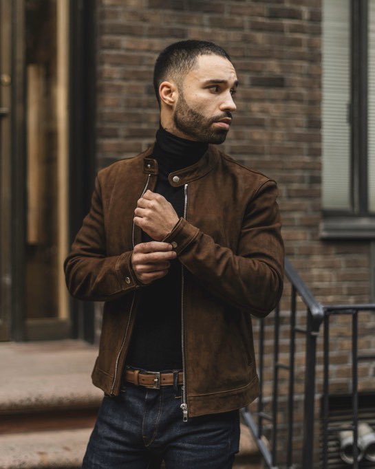 Men's Racer Jacket In Tobacco Brown Leather - Thursday Boot Company