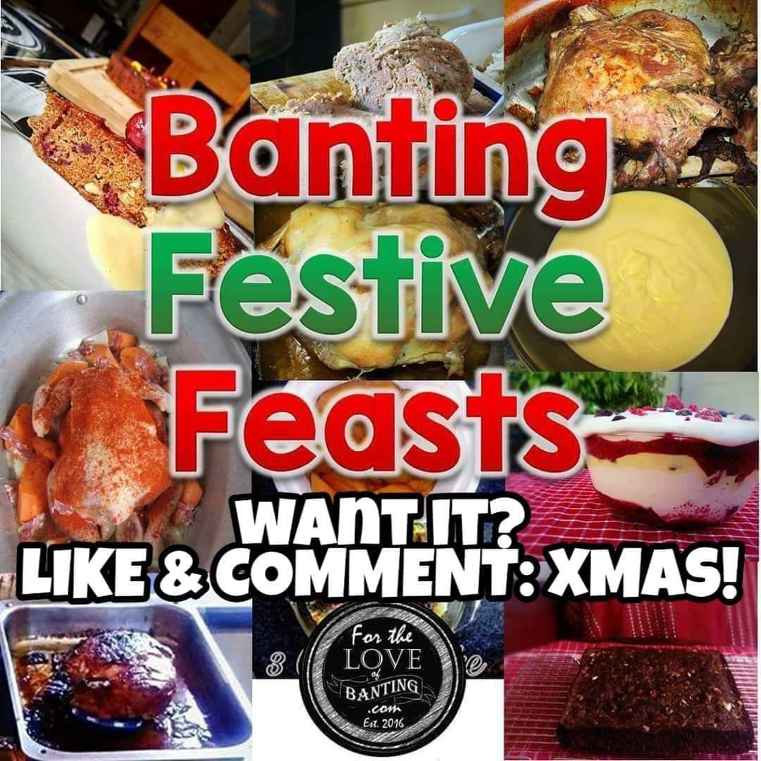 *FREE #BANTING FESTIVE FEASTS MENU*

Struggling with YOUR Christmas Menu? 

We put together the perfect traditional Christmas BANTING FRIENDLY menu 
 
Recipe's include:
Trifle
Christmas cakes
Custard
Leg of lamb
Glazed gammon &amp; more fortheloveofbanting.blogspot.com/p/banting-chri…