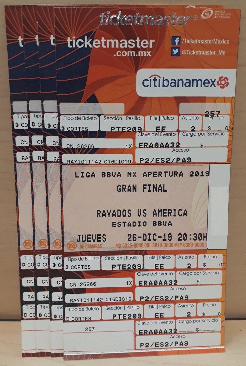 ⚠ATENCIÓN⚠

Tenemos boletos 🎟 para la Final 🏆 de la Liga MX ⚽ #Rayados vs #ClubAmerica el jueves 🗓 en el Estadio Rayado 🏟 a las 20:36 hrs. 🕣

Da RT 🔁, Me Gusta ❤ y comenta tu nombre completo 📝 incluyendo #LaFinalPorRG

El ganador 🎊 se dará a conocer el jueves temprano