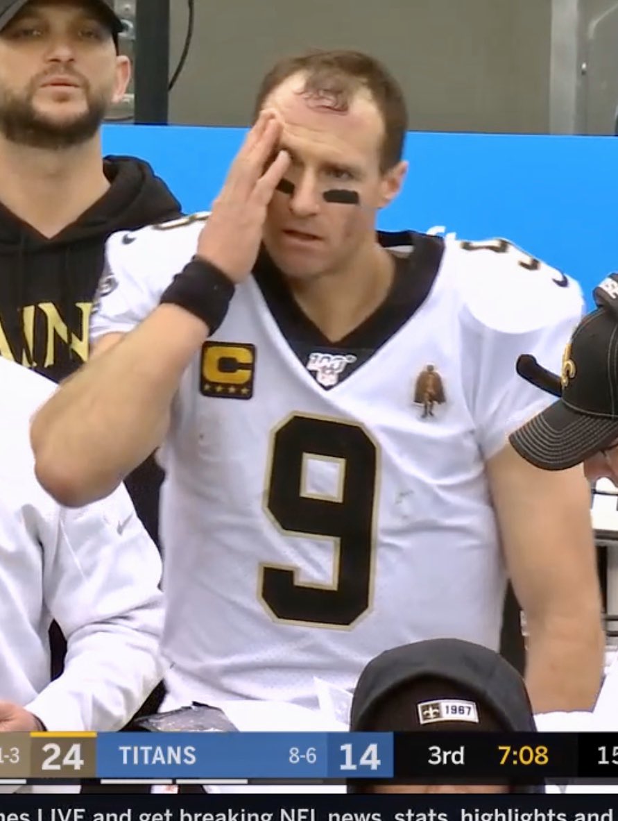 Valynala's tweet photo. @drewbrees I was watching the game the other day and had to screenshot this. Kind of look like a young Al Bundy here :) https://t.co/WN9Tqafmb0