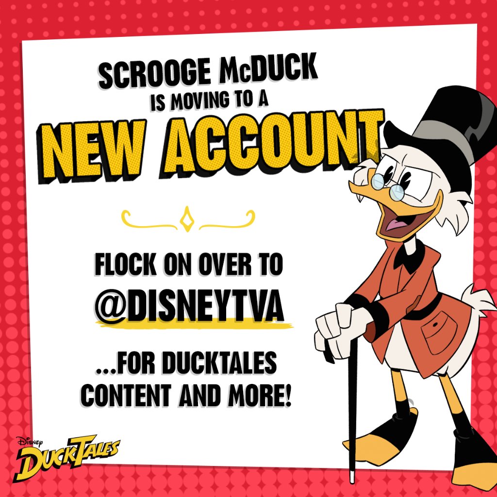 We're waddling over to a new home for #DuckTales 🏠 Join us at @DisneyTVA for more content from our fine feathered friends!