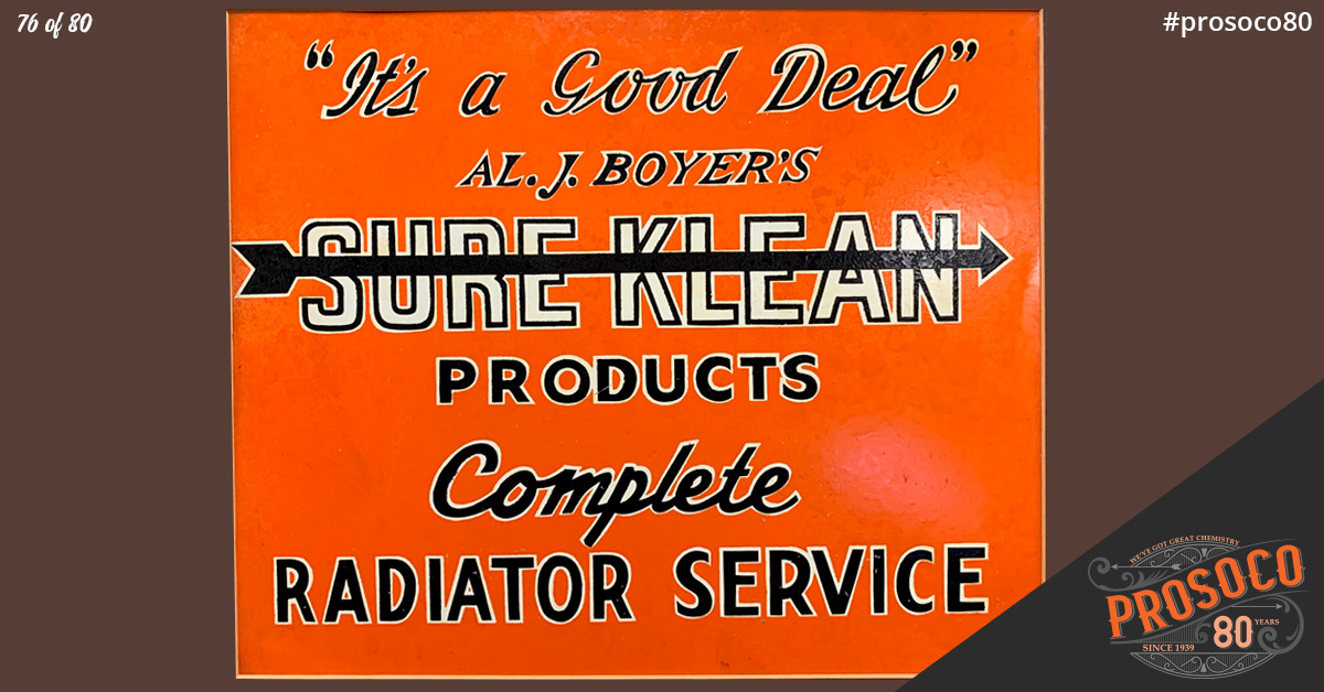 PROSOCO's tweet photo. #SureKlean #ItsAGoodDeal #VintageSigns #AJBoyer
For our 80th anniversary, we're remembering 80 of our favorite images. https://t.co/cz7dpCpZcW.
#CheersToTheYears #PROSOCO80 #80years #PROSOCO #WeCanCleanThat #80Proof #ItsOurAnniversary #PROSOCOProjects #PROSOCOHistory https://t.co/z9kp76ny87