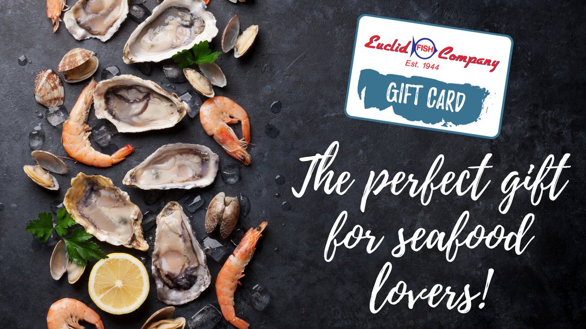 EuclidFishCo's tweet image. Looking for a last minute gift idea? Our online gift cards are the perfect option for seafood lovers! 

Gift cards can be redeemed online for all your Retail Market favorites, or your Chef Comella's Clambake next fall! 

Purchase here: efcmarket.com/market/gift-ca…