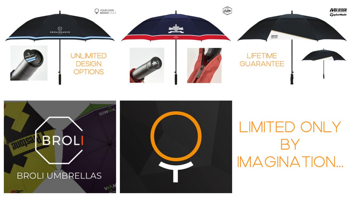 The BROLI Umbrella is like no other: With premium materials, unlimited design options and a lifetime guarantee, the YOB Golf BROLI Umbrella is simply the best.

#YourOwnBrandGolf #EvolvingTheIndustry #Golf