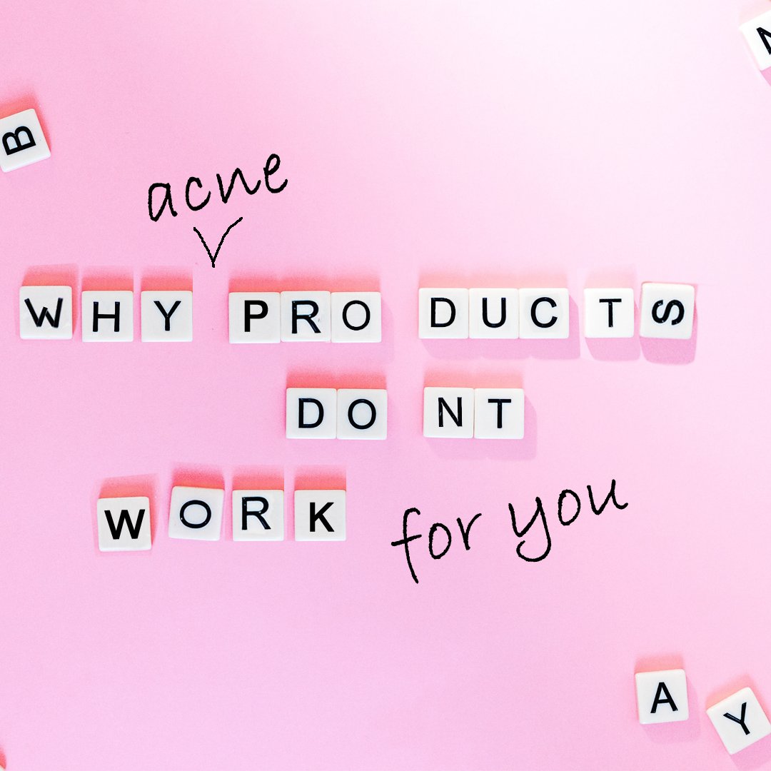 Pt 4/4: Products fail you 😓 because they cannot address your personal Acne Forming Chain: Genetics | Lifestyle | Diet | Environment 😇 &amp; so the cascade of events that result in acne (the domino effect) will continue for you...😩