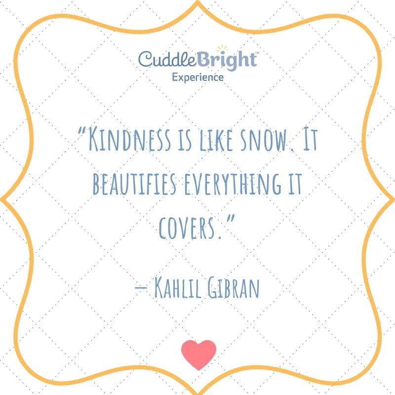 CuddleBright's tweet photo. “Kindness is like snow. It beautifies everything it covers.” – Kahlil Gibran 💛  #CuddleBright #BeKind #Kindness #parentinguote #parenting #childdevelopment #earlymomentsmatter #kindnessmatters #parentlife #setanexample #kahlilgibran #toddlerlife #CuddleBrightExperience https://t.co/bSf0HlEdIA