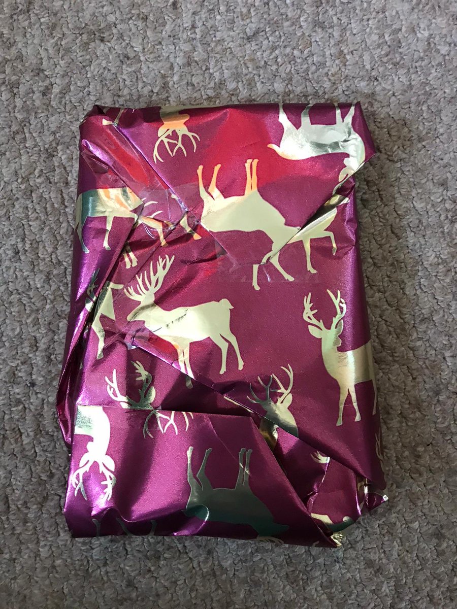 mummyingandme's tweet image. Totally embarrassing my hubby with this... I did offer to wrap pressies for his folks but he insisted 🤪... everyone show me your dodgy wrapping will you? #wrappingpresents #dodgywrapping