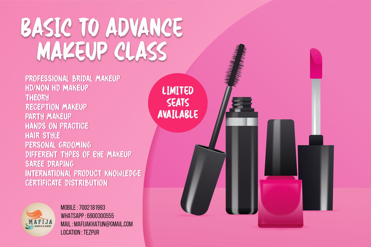 ArtistMafija's tweet photo. #My New Basic to Advance Makeup Class( 1st batch) Will Start soon at TEZPUR  from January 2020 .
#Interested Students Can Enroll Their Names asap *limited seats*
(Course Duration 2 Month) 10 : 30 am to 1 : 30 pm.
#For Admission or Course Details Call ☎️ 
7002181993
Please Share https://t.co/03ktsst0NU