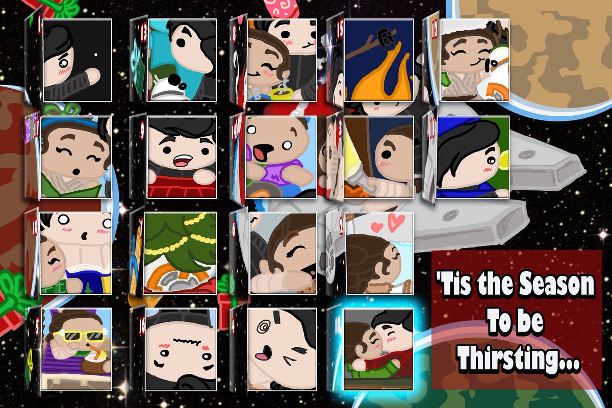 HouseSwolo's tweet photo. Day 18 - 'Tis The Season To Be Thirsting

The final day! Today: The art of the Thirst Order Advent Calendar. By the wonderful and talented @LQffa https://t.co/Fsk61vIwUD