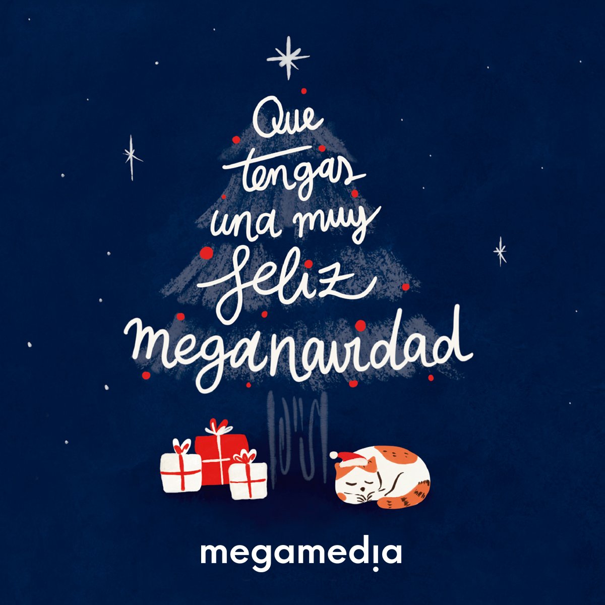 En megamedia nos encanta celebrar, y por eso os deseamos una... ¡Feliz meganavidad! Cargada de risas y momentos memorables 💙#ChristmasTime