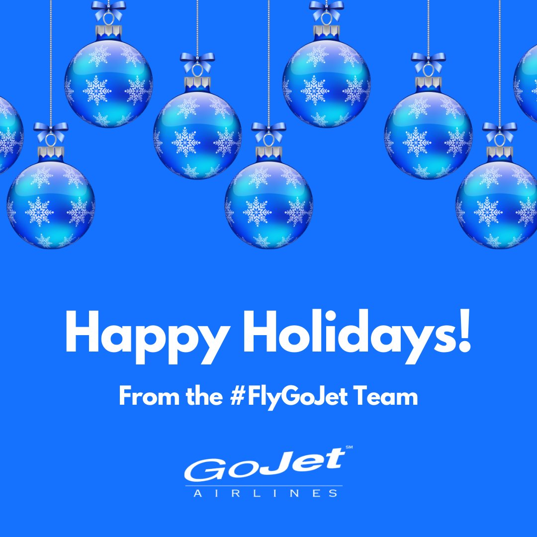 GoJet_Airlines's tweet photo. The #FlyGoJet team would like to wish everyone a very happy and safe holiday! https://t.co/yLsNIVdEWq