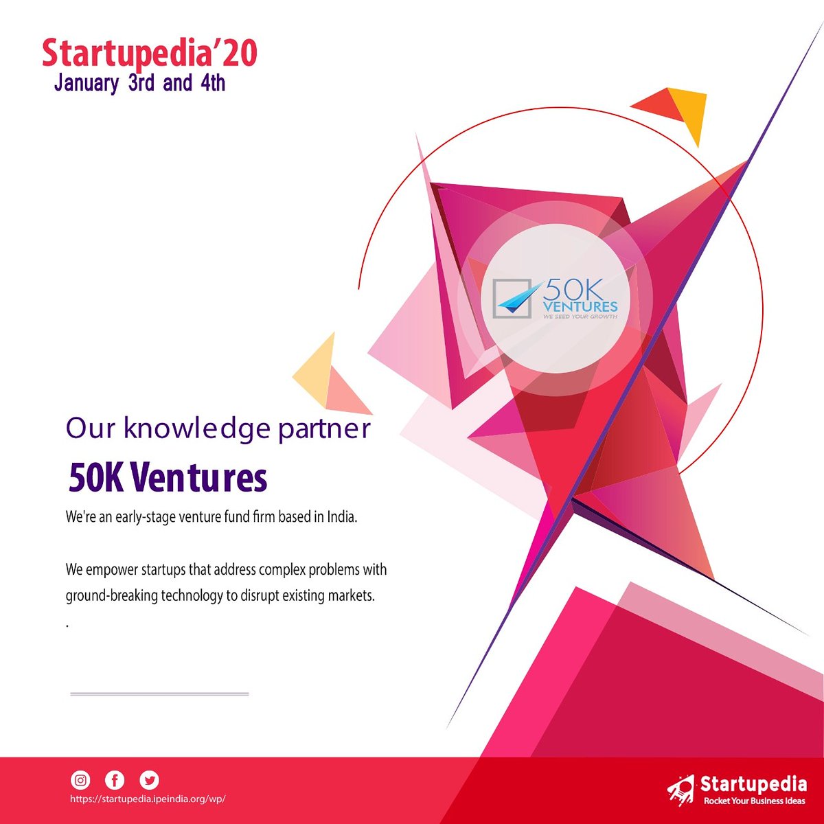 IPEStartupedia's tweet photo. We proudly announce our official ecosystem partner - 50K Ventures
#startupstories #startup #motivational #startupedia #ipe #hustle #successstories #StartupIndia #indiastartup #bschool #CLOwork #socialmediamarketing #businessplan #hardwork #marketing #entrepreneur #India https://t.co/Xct1n9mRJi