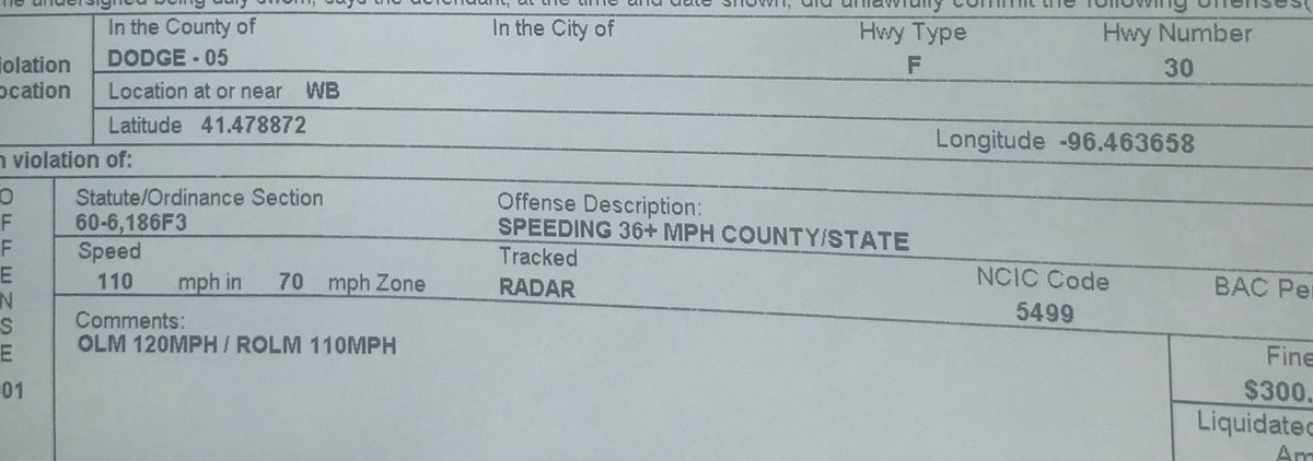 NSP_TroopA's tweet photo. Troopers just stopped a 1985 Corvette for traveling 110 mph in a 70mph zone on Highway 30 near Fremont. #slowdown #NSP115 #obeythesignorpaythefine https://t.co/8oxFF8qAiz