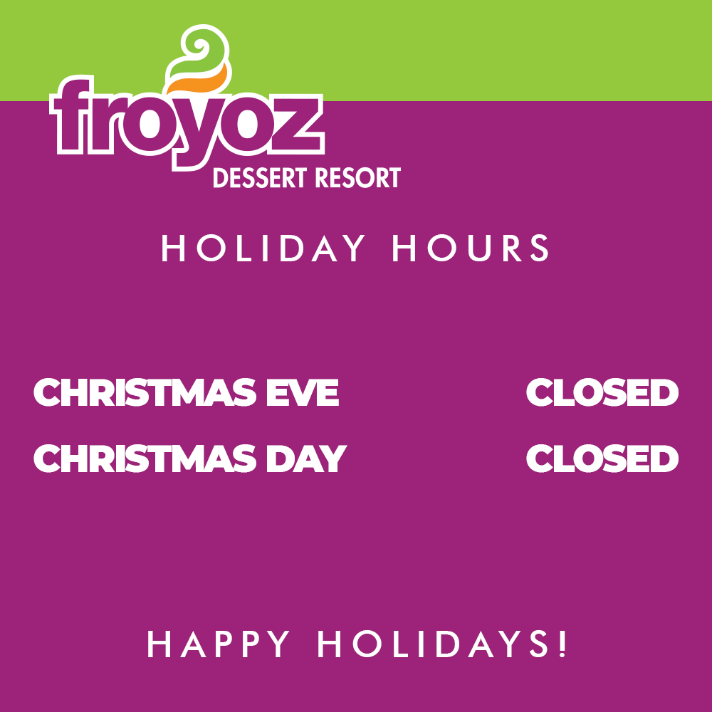 Froyoz's tweet photo. Merry Christmas Eve🎄🎁
Enjoy this time with your family, friends, and loved ones! ❤️

We'll see you on Thursday the 26th when we are back to normal business hours 😋 https://t.co/Mbd3p36c3P