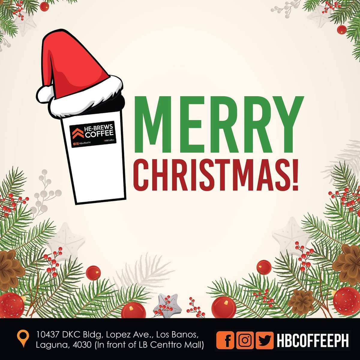 hbcoffeeph's tweet photo. Isang MATAPANG na pagbati mula sa pinakaMATAPANG (at masarap 😉) na ICED COFFEE!
MERRY CHRISTMAS! 💪☕️

Pakabusog and enjoy as we celebrate the birth of our Lord Jesus Christ! ❤️

#HBcoffee
#StartStrong https://t.co/BxYnzVMpDL
