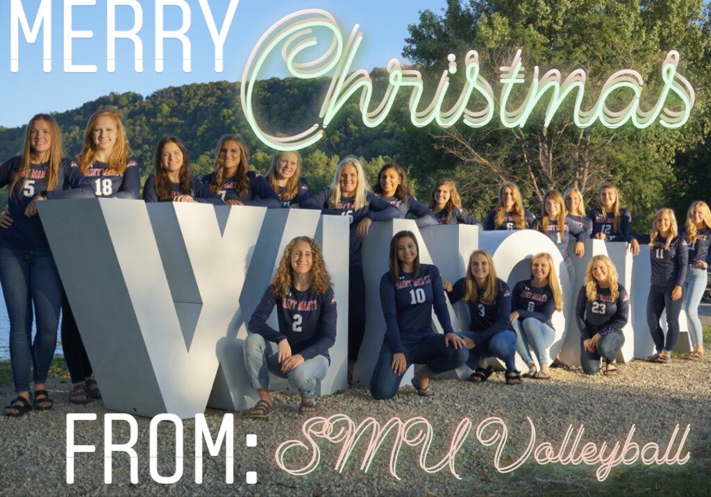 SMUvball's tweet photo. Wishing everyone a very Merry Christmas and Happy Holidays from our squad to yours! ⛄️❤️💚 https://t.co/I4xj4UJBC9