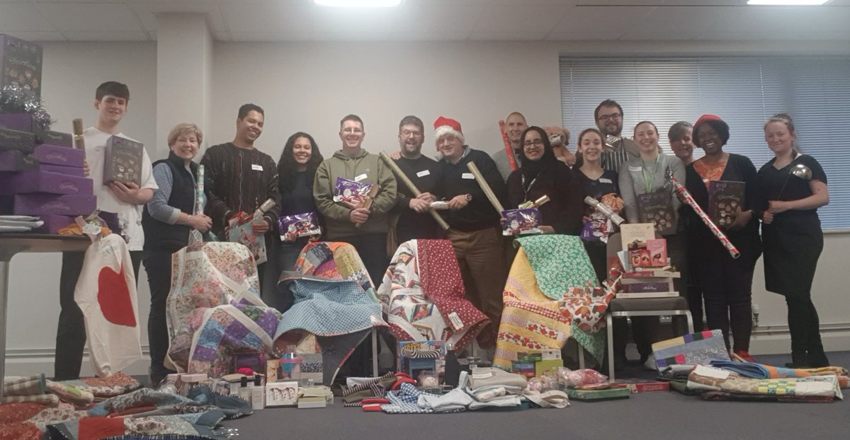 TCDNottm's tweet photo. Present wrapping in full swing. Thanks to many generous donors.
#tcd19 https://t.co/PgbfbVHYfn