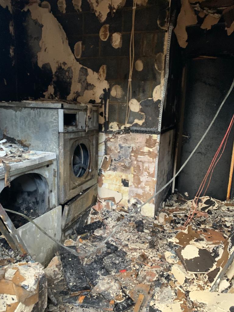 BedsFire's tweet image. Following the fire at a residential care home in #Bedford last night. We wanted share these pictures to show how effective a well installed fire door can be at preventing the spread of fire. Without this door it's no doubt the damage would have been much worse!