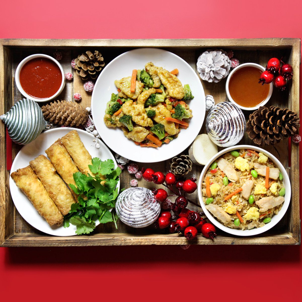 Skip the cookies, give Santa what he really wants this Christmas Eve:
General Tso's Chicken, Pork Egg Rolls, and of course Chicken Fried Rice.