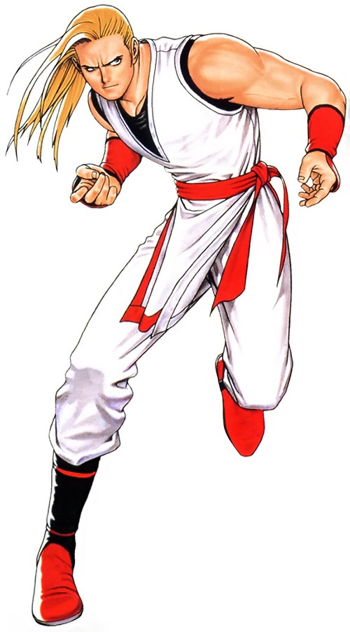 ANDY BOGARD - "The Human Weapon" Age: 23Country: AmericaTeam: Fatal Fury TeamOrigins: Fatal Furyterry's younger brother, and a practitioner of ninjutsu. he's a lot more quiet and introspective than his brother is, and envies him because he's never beaten him.