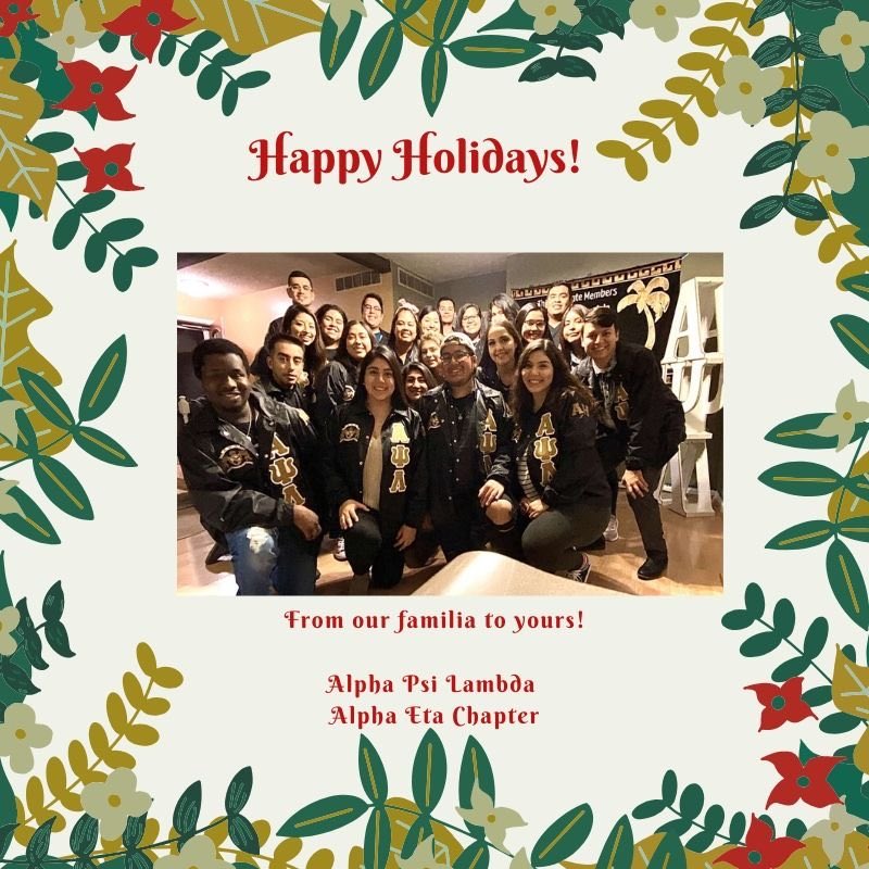 Happy Holidays from our familia at Alpha Eta Chapter💛