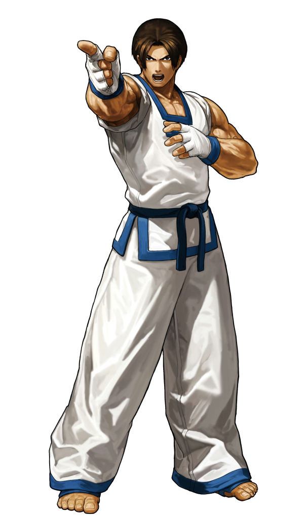 KIM KAPHWAN - "The Crown Jewel of Taekwondo"Age: 30Country: South KoreaTeam: Korea Justice Team (Kim Team)Origins: Fatal Fury 2passionate, strict, and righteous, kim has an unmatched passion for justice. he attempts to rehabilitate criminals by teaching them to fight.