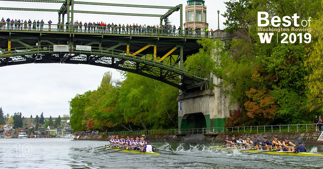 UW_Rowing's tweet photo. 1️⃣1️⃣th Best Moment of 2019. Men’s Varsity 8 defeats California at the Montlake Cut to retain the Schoch Cup. The victory capped off a perfect sweep of all boats. 

#Bestof19 #19of2019 #packthecut #uofw #washingtonrowing #rowtownusa #bowdown #montlakecut #rowingu #rowing #rudern https://t.co/aRhe0NxGeg