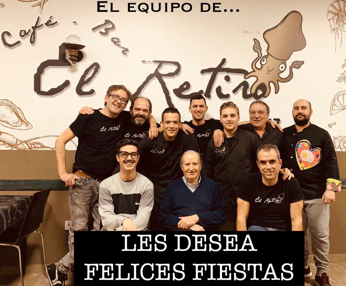 BarRetiro's tweet photo. El equipazo del Retiro les desea unas Felices Fiestas.... https://t.co/KbQ7cYv0Aq